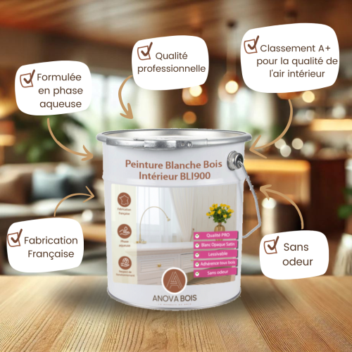 Peinture Blanche Bois Intérieur BLI900 : Peinture Boiseries et meubles