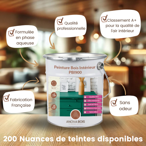 Peinture Bois Intérieur PBI900 : Peinture meubles en bois et boiseries