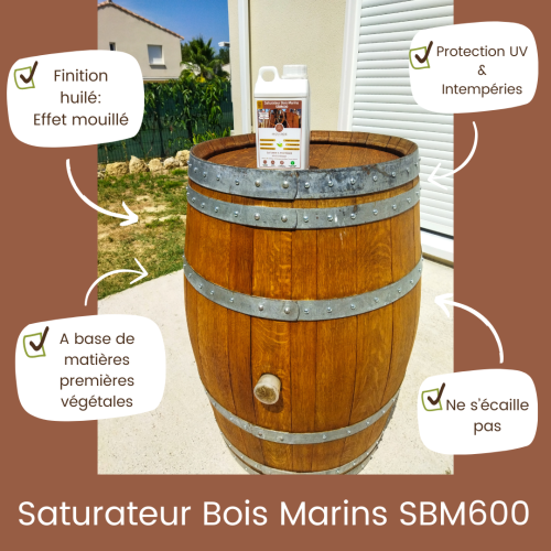 Saturateur Bois Marins SBM600 - Protection bois marins, pont de bateau