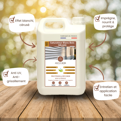 Saturateur blanc bois effet cérusé