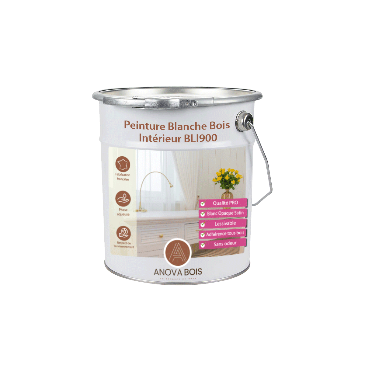 Peinture Blanche Bois Intérieur BLI900 : Peinture Boiseries et meubles