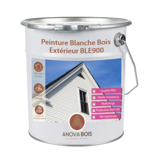 Peinture Blanche Bois Extérieur BLE900 : Peinture satinée blanche